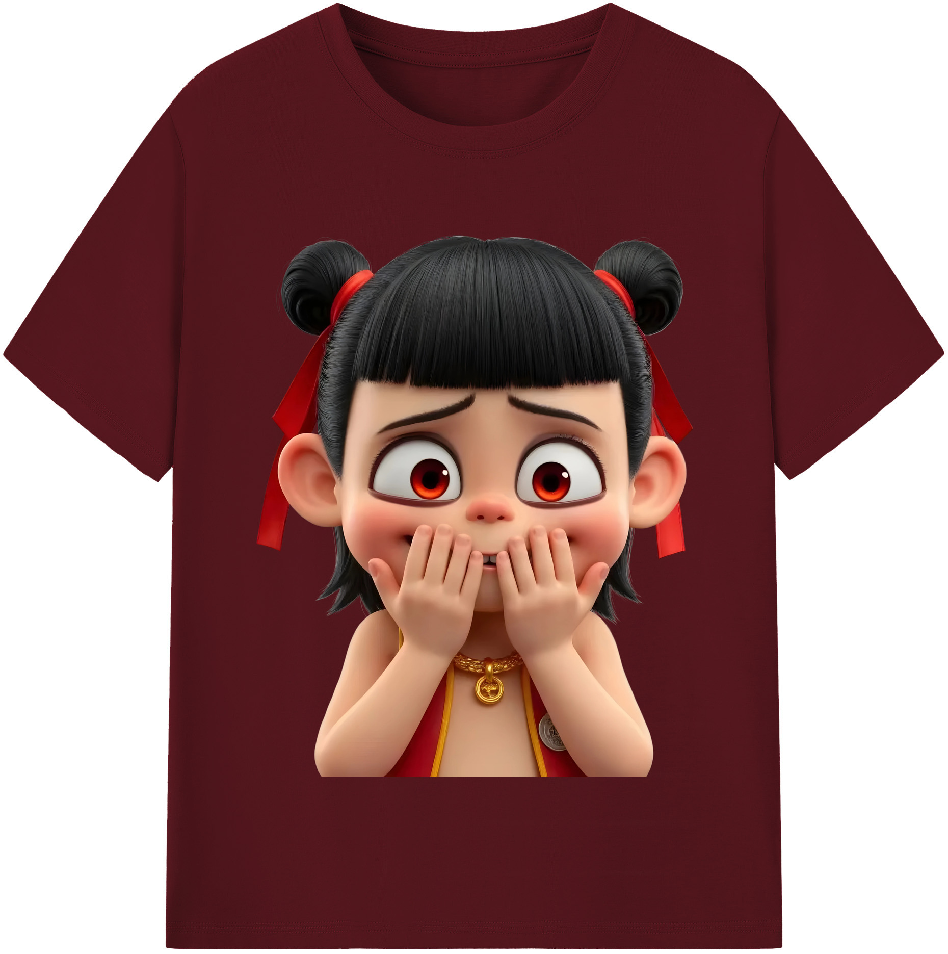 （画像用） Ne Zha 2 ナタ 魔童の大暴れ 綿100％半袖Tシャツ（フロントプリント）